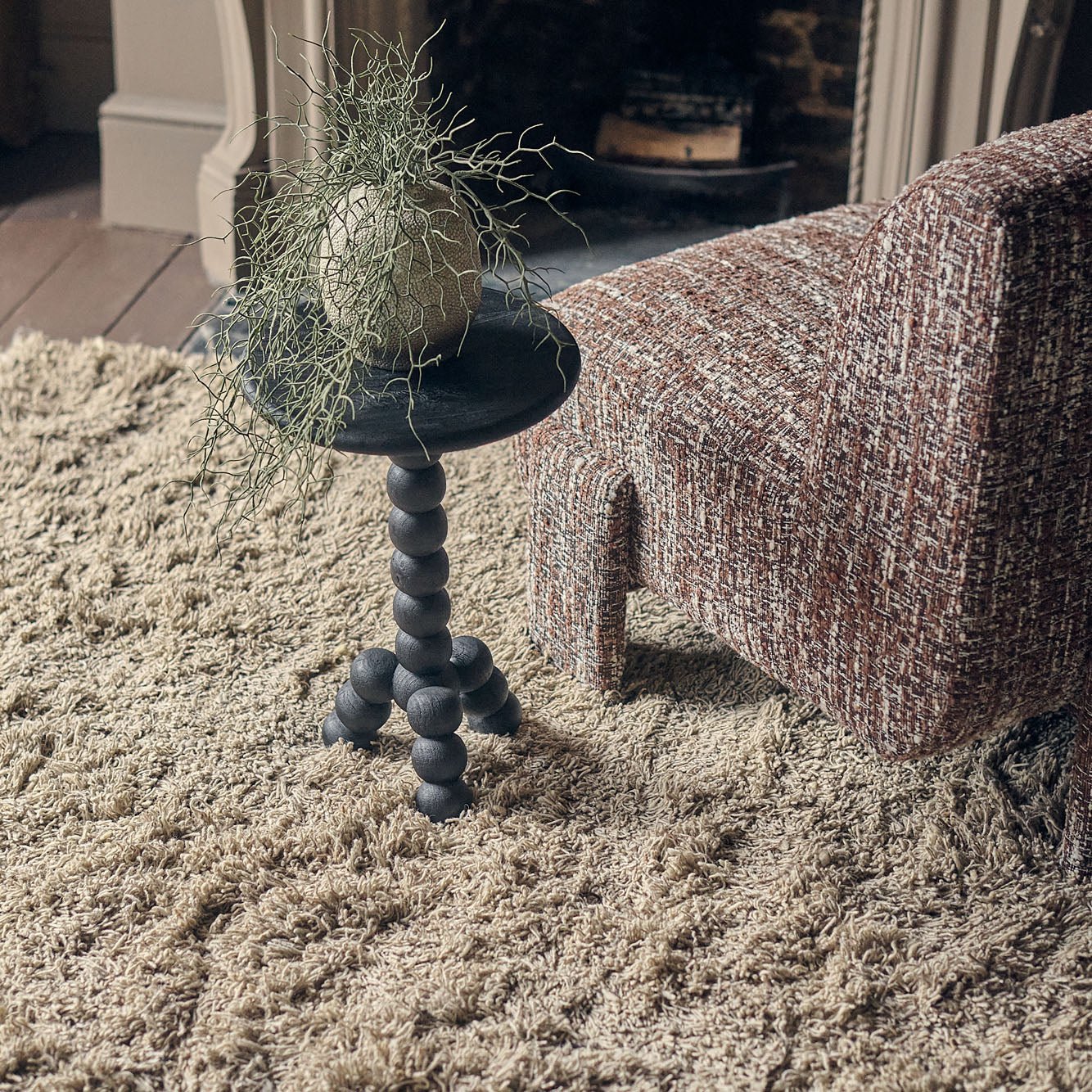 Amara Wooden Side Table, Black - Image 2