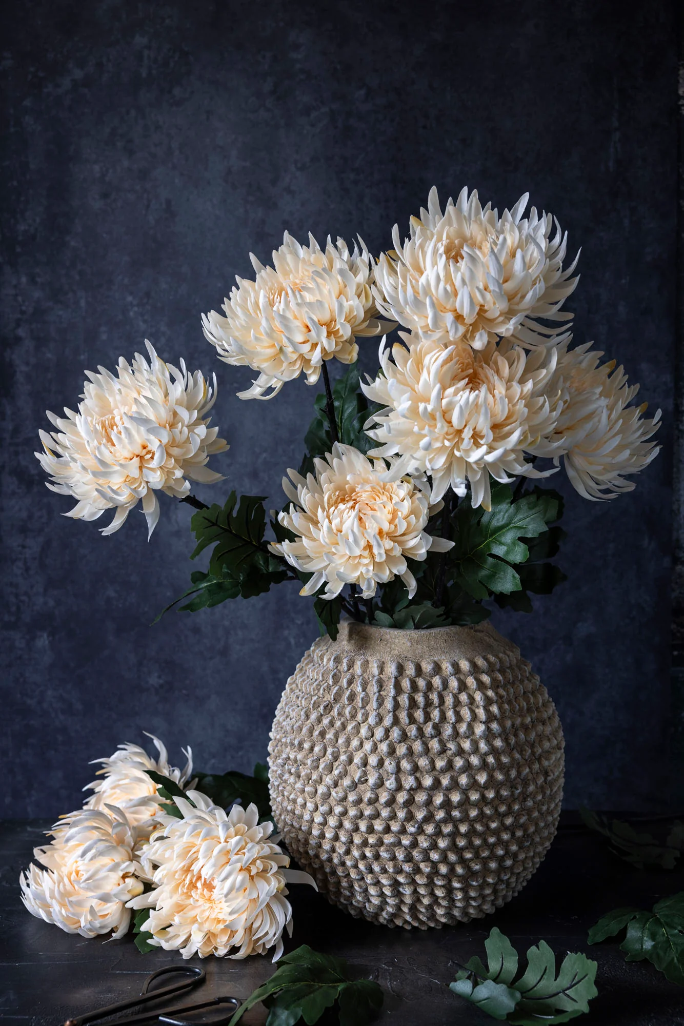 Artificial Chrysanthemum, Cream - Image 5