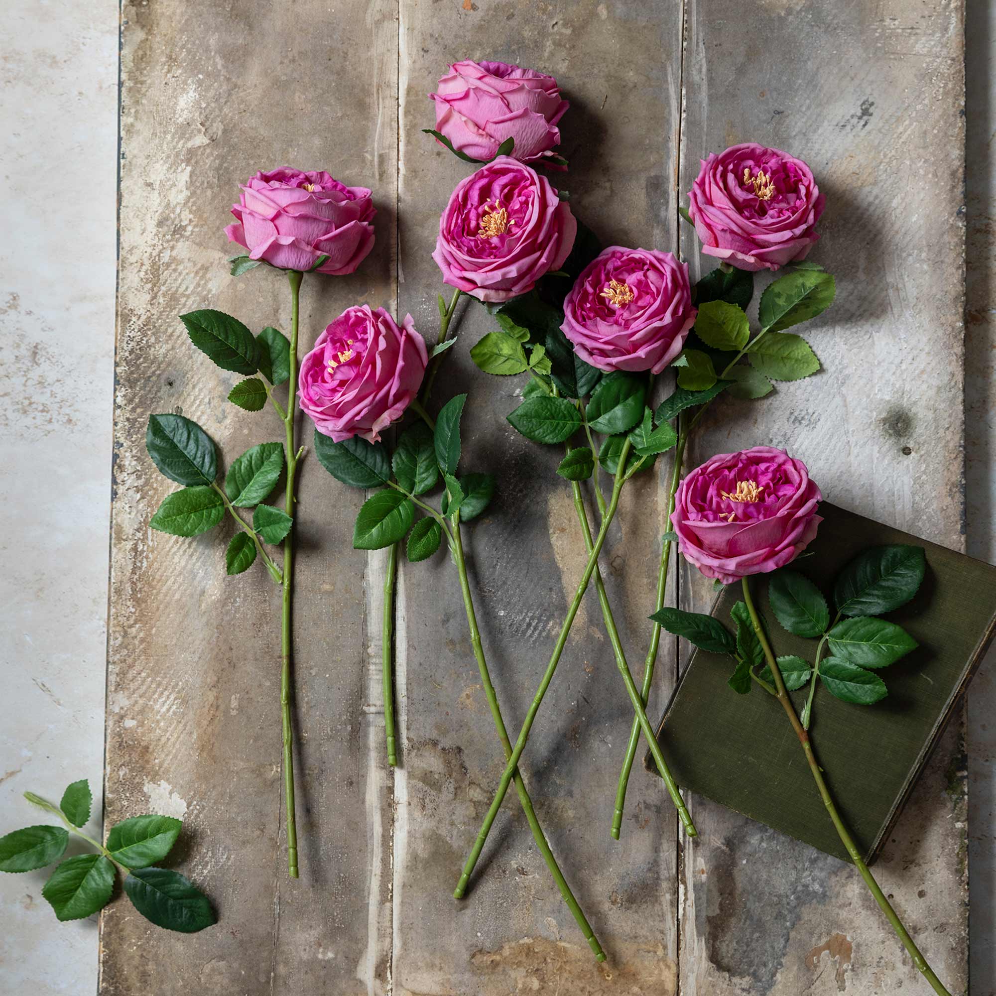 Artificial Real Touch Garden Rose, Mauve - Image 2