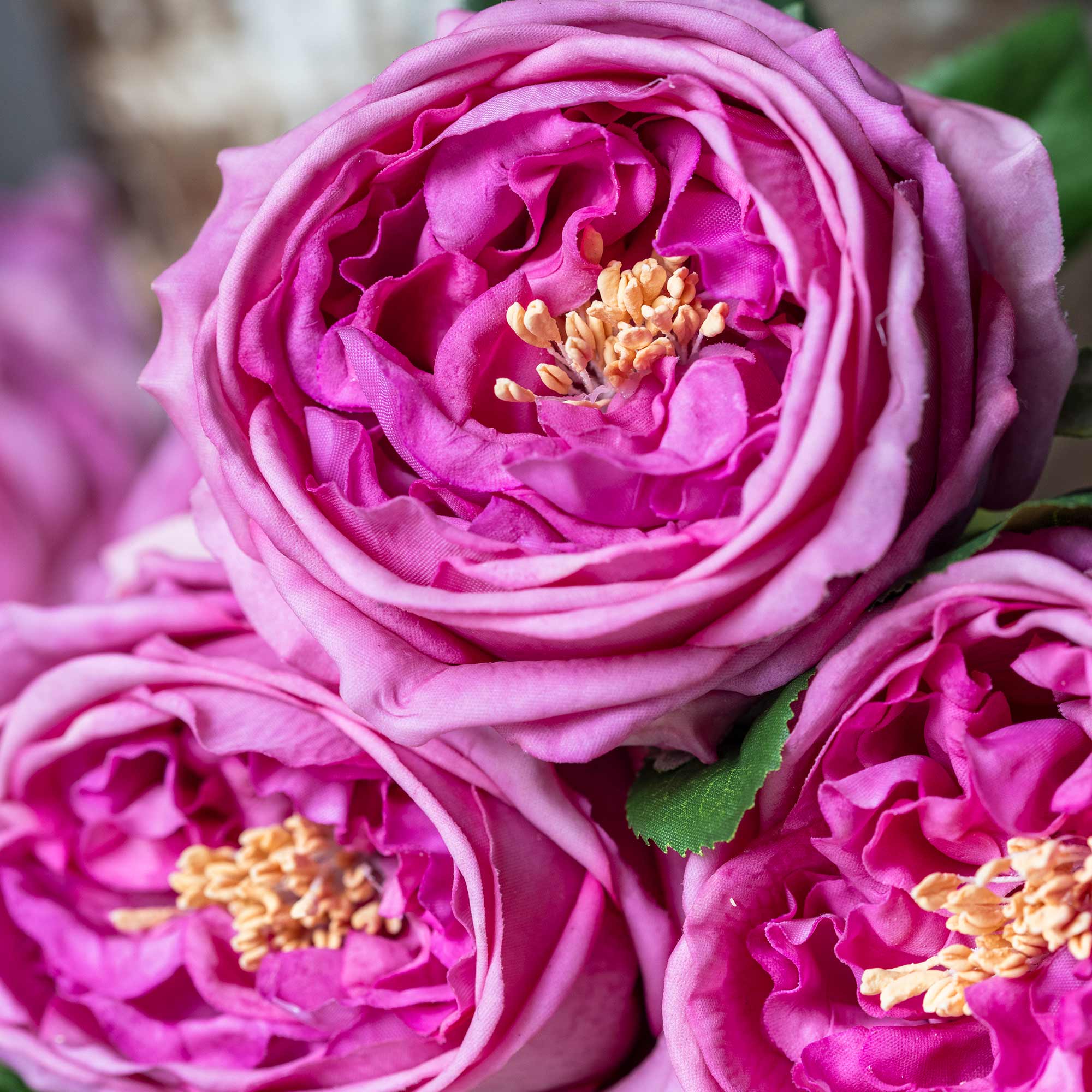 Artificial Real Touch Garden Rose, Mauve - Image 6