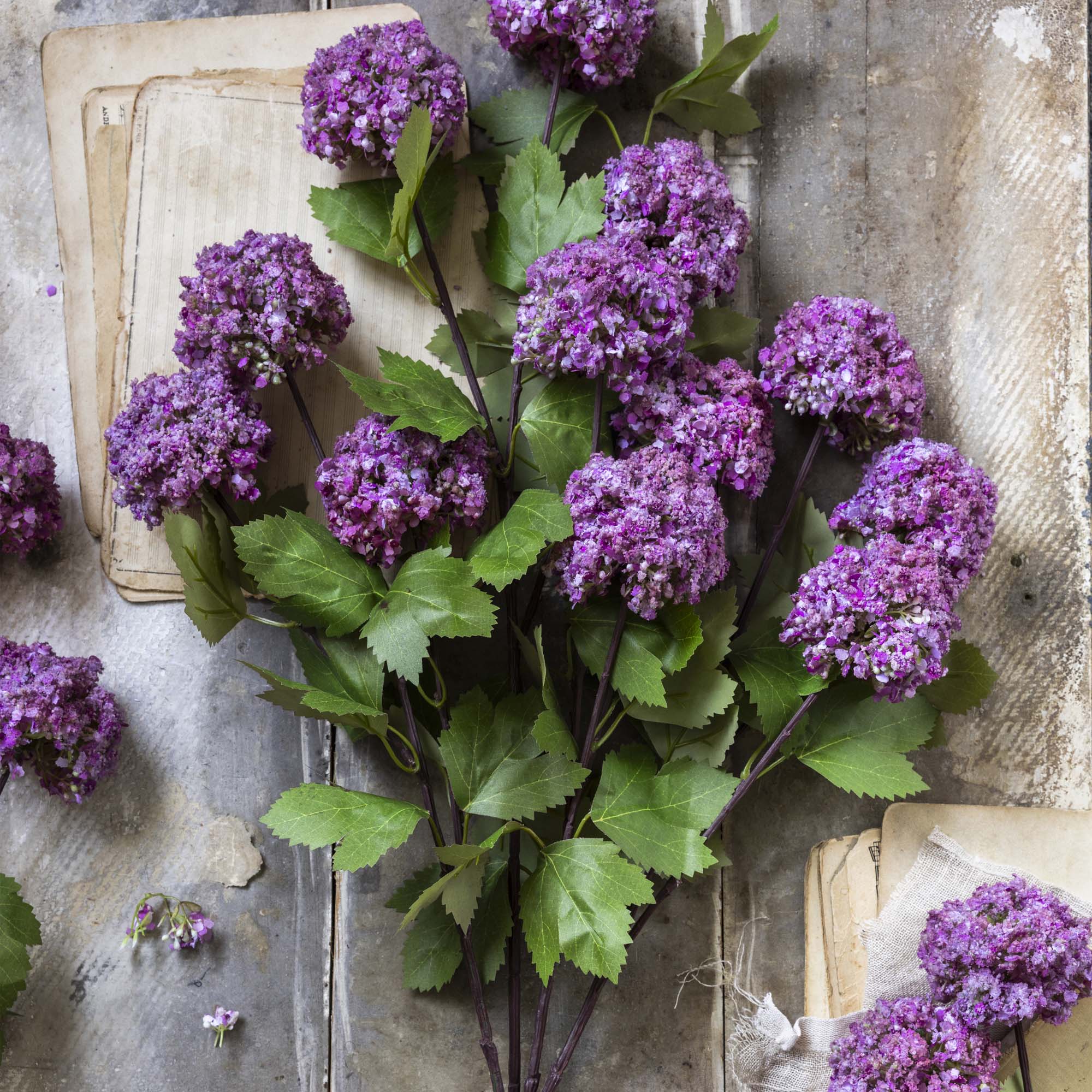 Artificial Guelder Rose, Mauve - Image 7