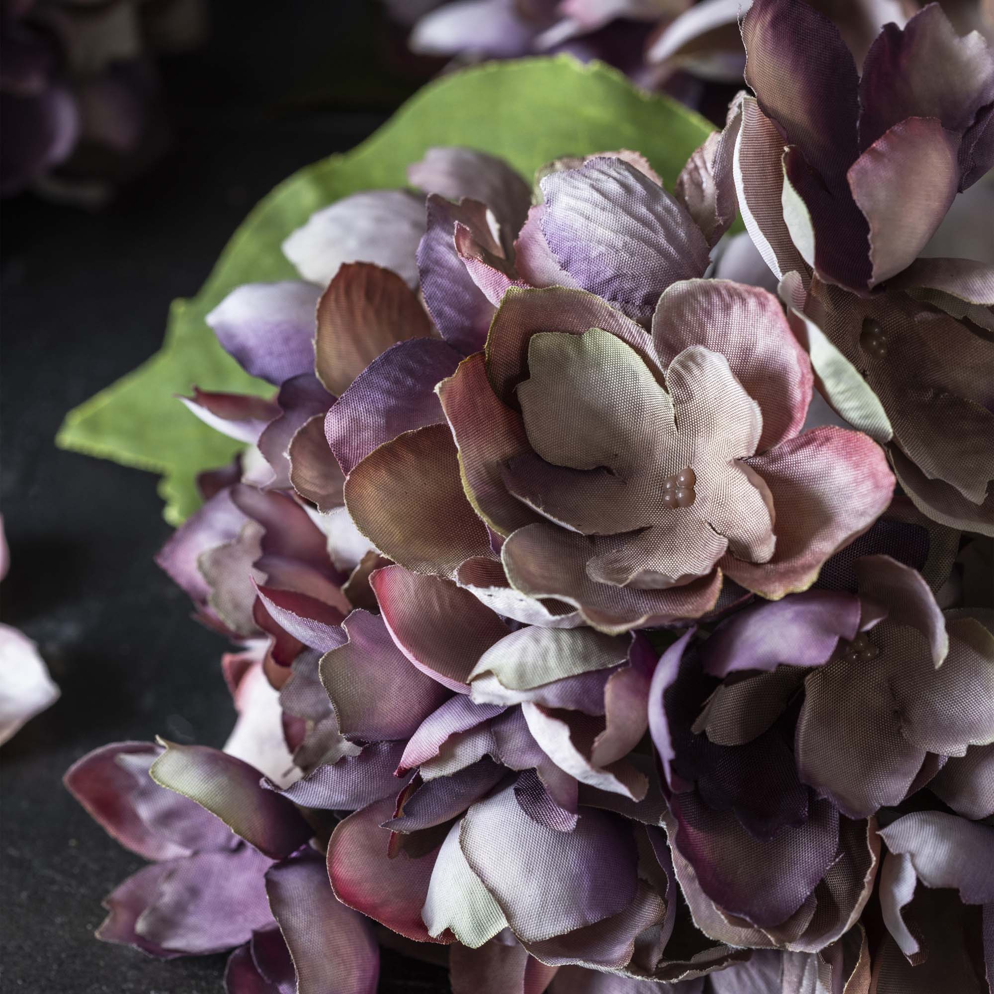 Artificial Hydrangea Bunch, Damson - Image 2
