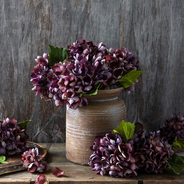 Artificial Hydrangea, Damson - Image 4