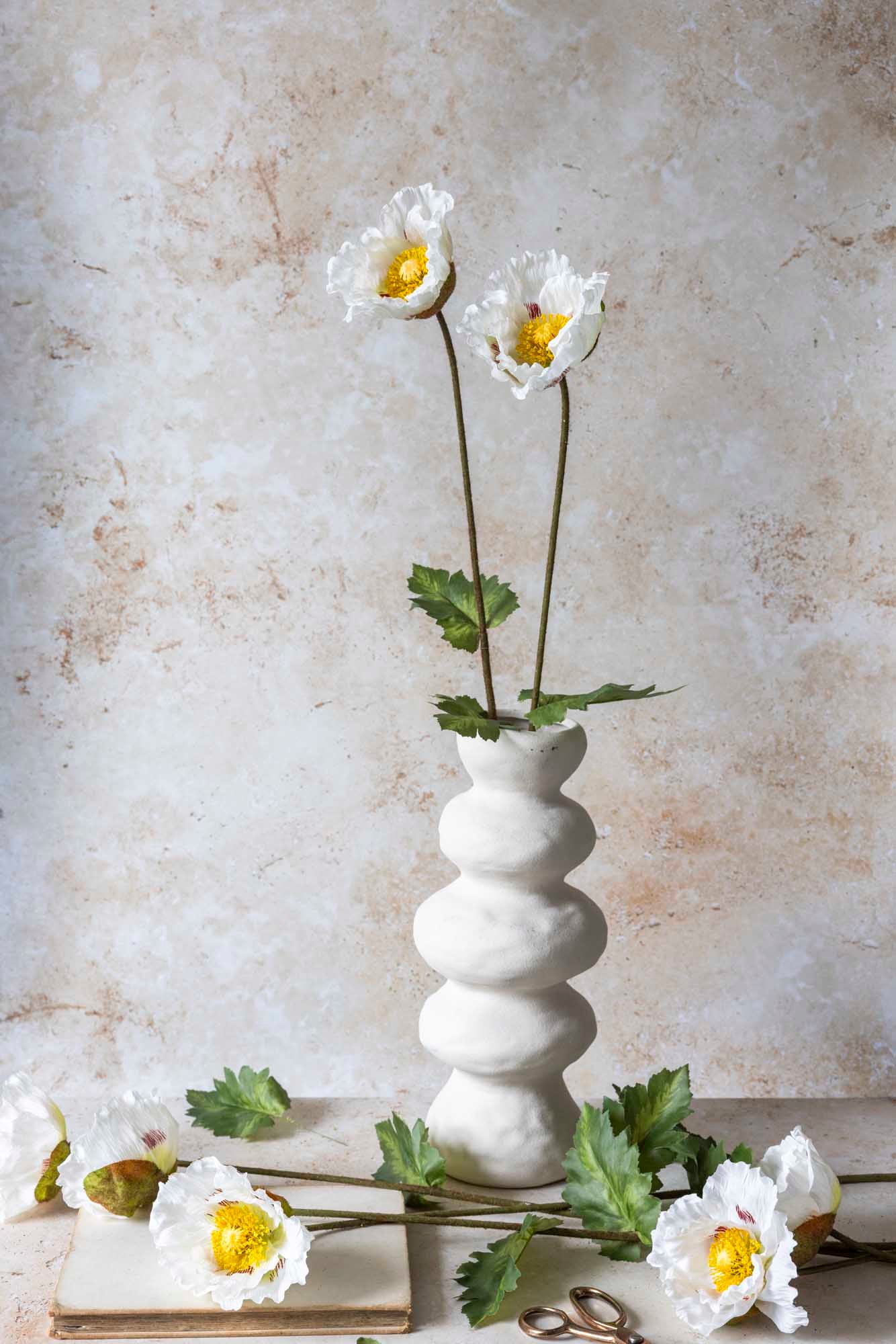 Artificial Poppy, White - Image 5