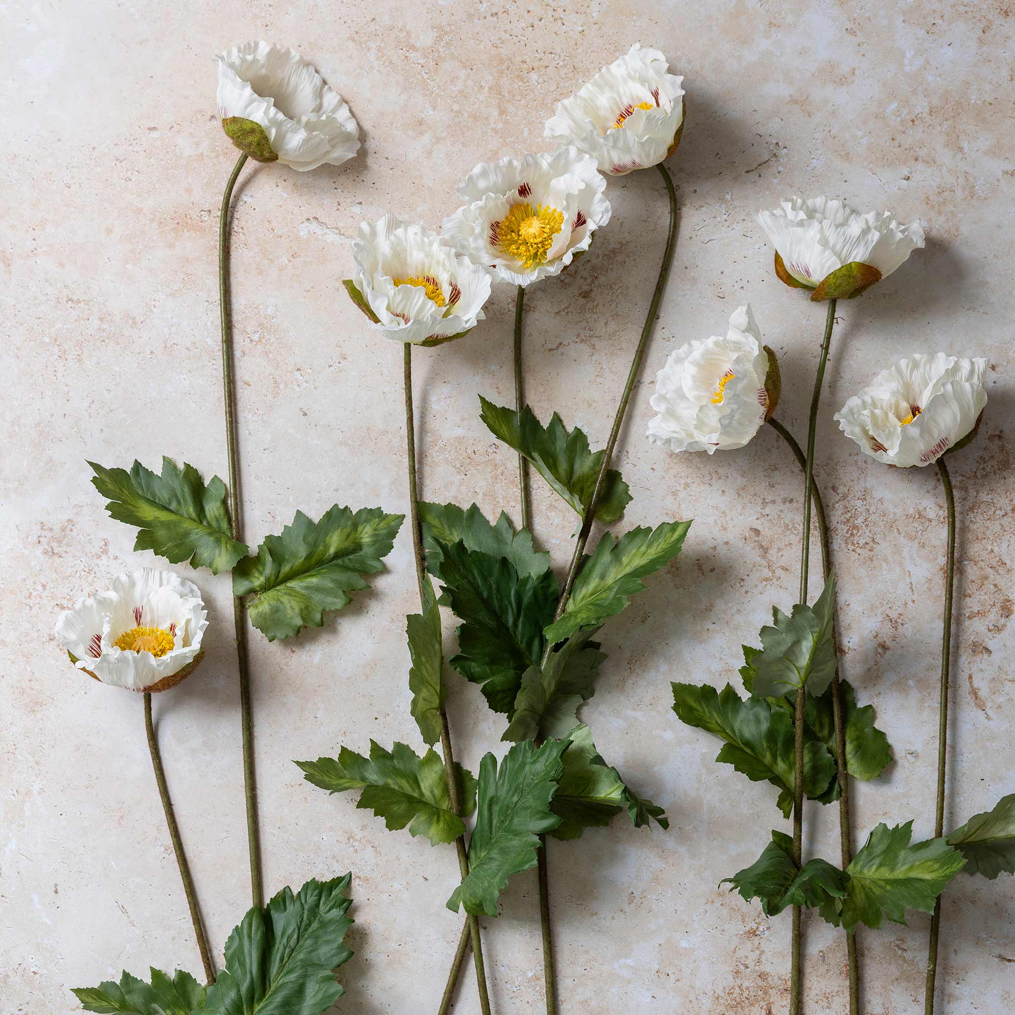 Artificial Poppy, White - Image 6