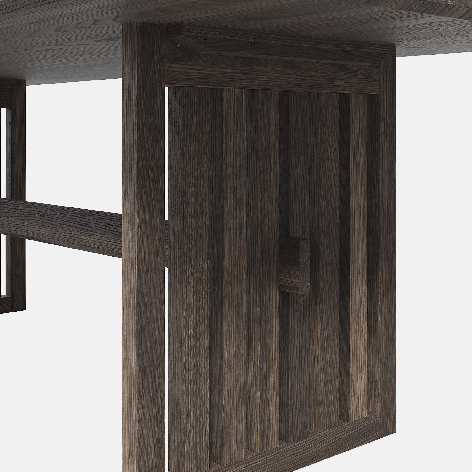 Batten Wooden Dining Table - 1.8m - Image 3