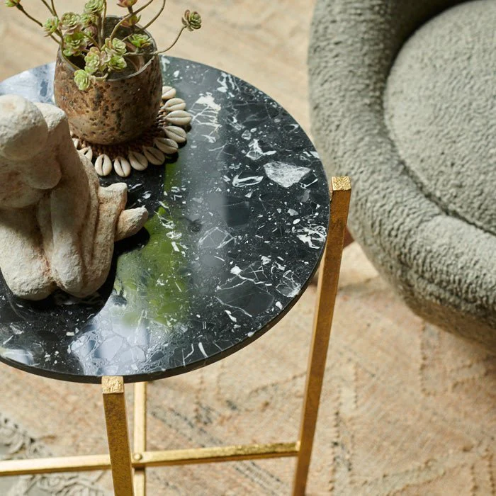 Brooksby Marble Effect Side Table - Image 2