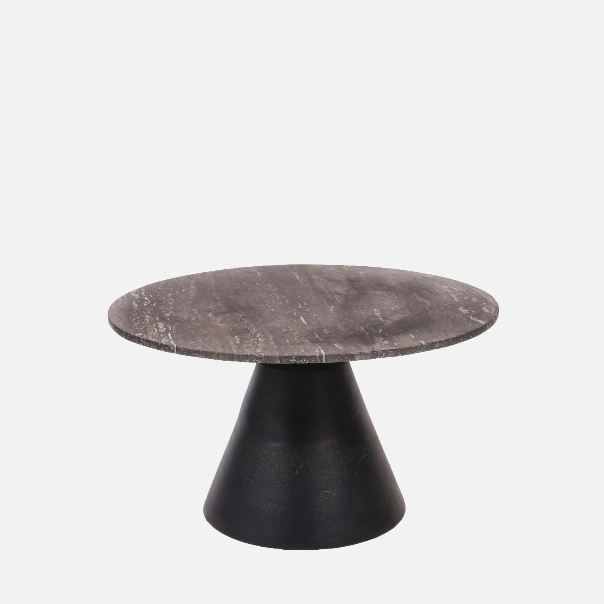 Burley Travertine Coffee Table, Charcoal
