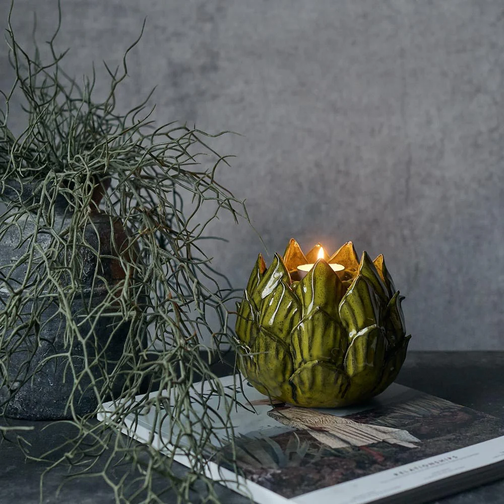Ceramic Artichoke Candle Holder