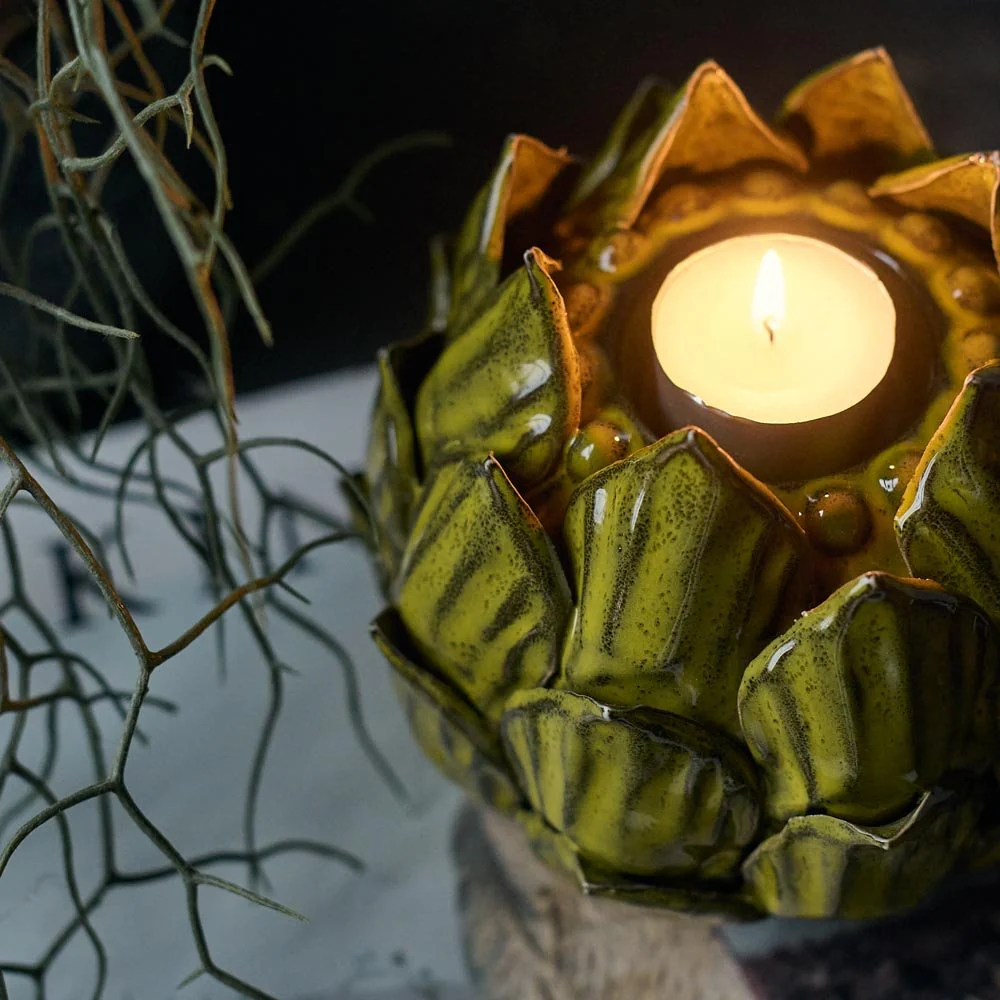 Ceramic Artichoke Candle Holder - Image 5