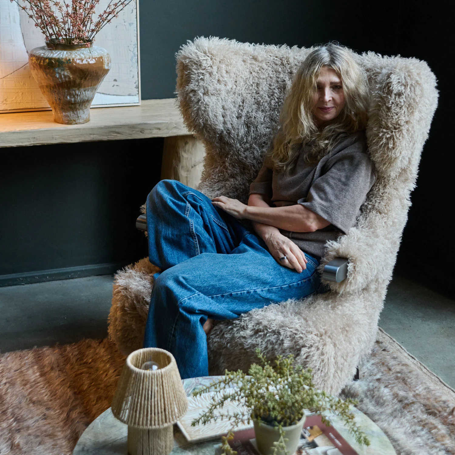 Chalford Faux Fur Armchair - Image 3