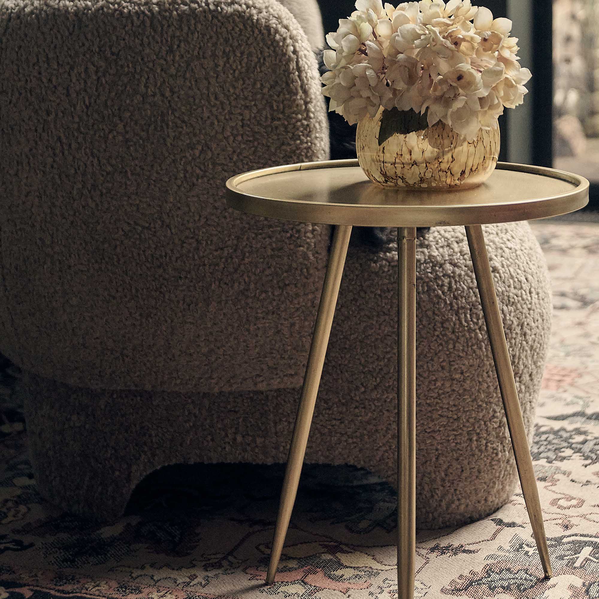 Declan Metal Side Table, Gold