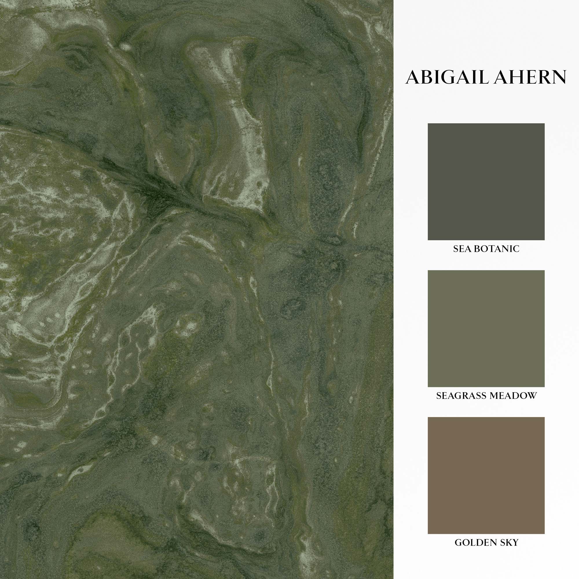 Ethereal Marble Mural, Moss - Image 3