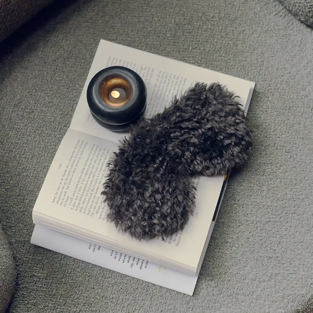 Faux Fur Eye Mask, Mocha