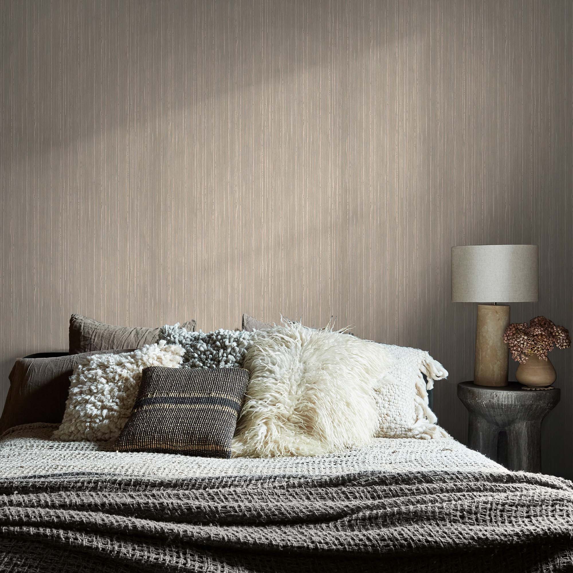 Fibre Stripe Wallpaper, Mist - Image 2