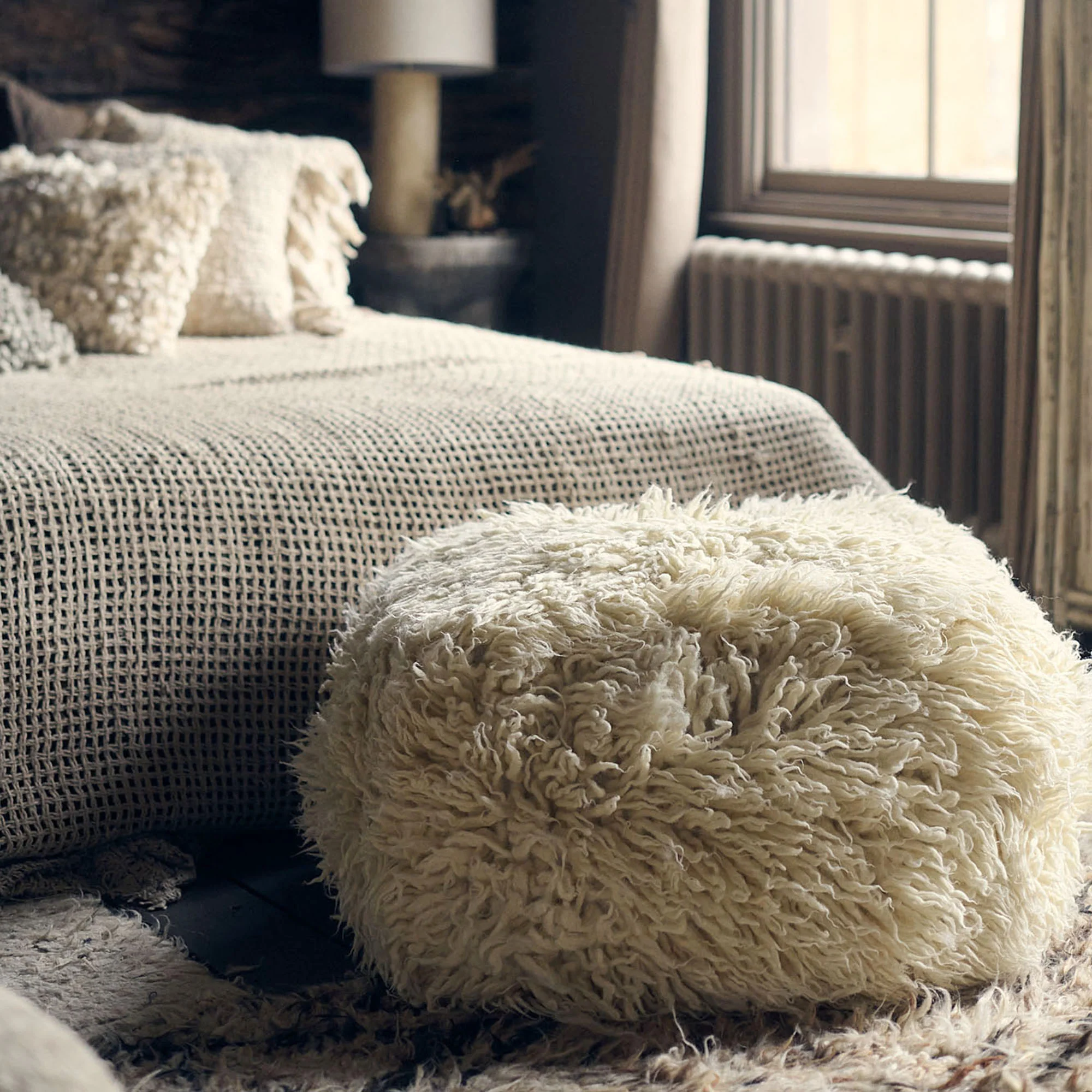 Folsom Cream Pouffe - Image 2