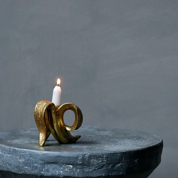 Golden Banana Candleholder