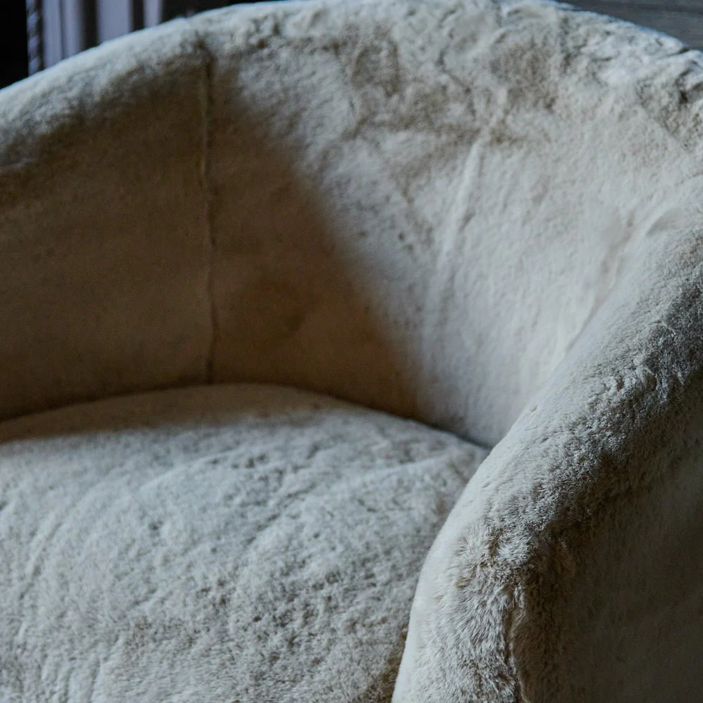 Heidi Faux Sheepskin Swivel Armchair - Image 3