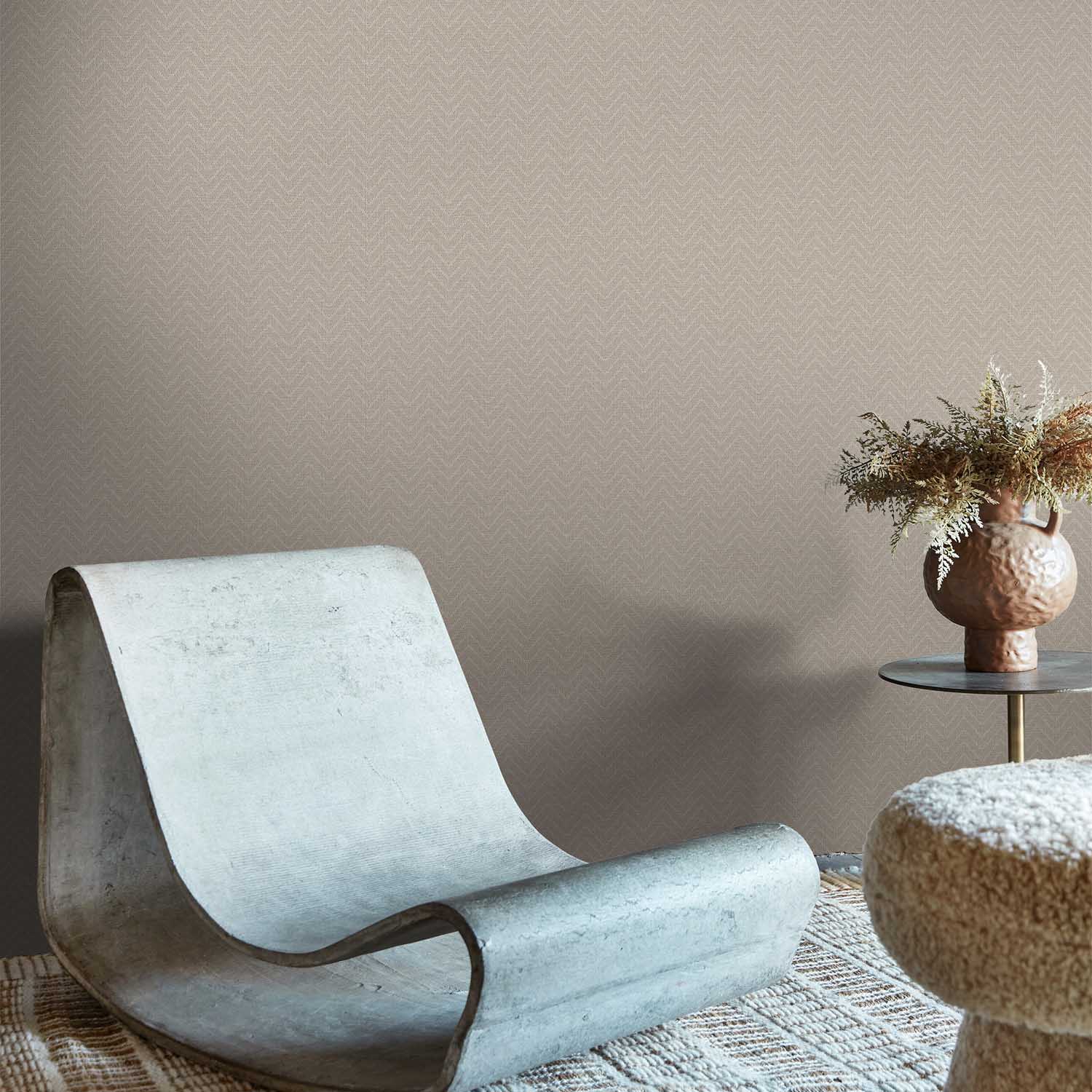 Herringbone Weave Wallpaper, Pebble
