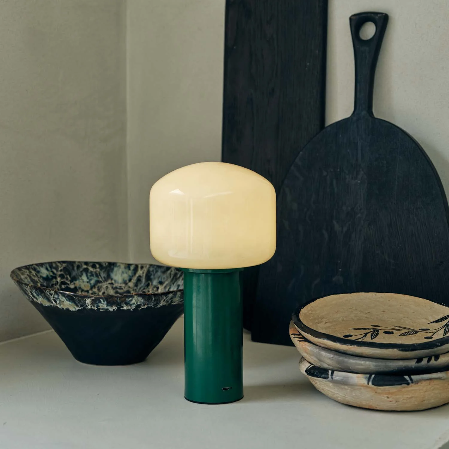 Hudson Portable Table Lamp, Green