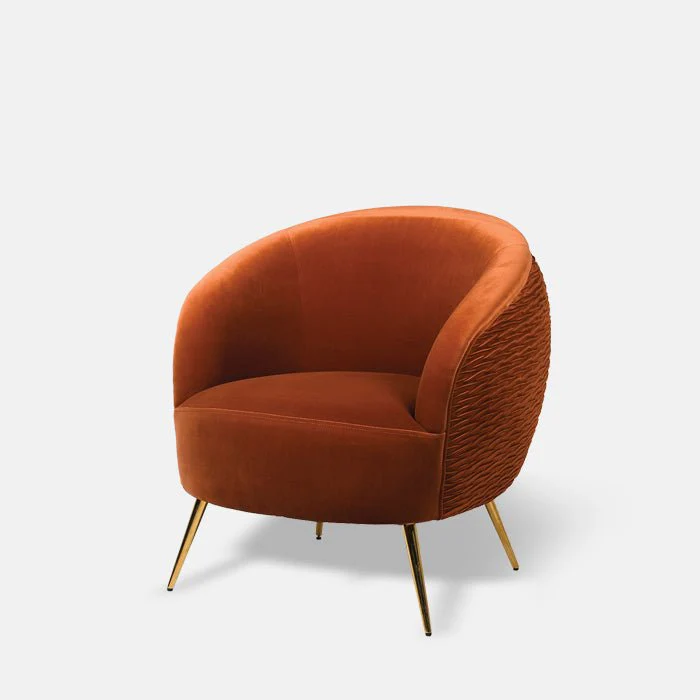Moore Rust Velvet Armchair