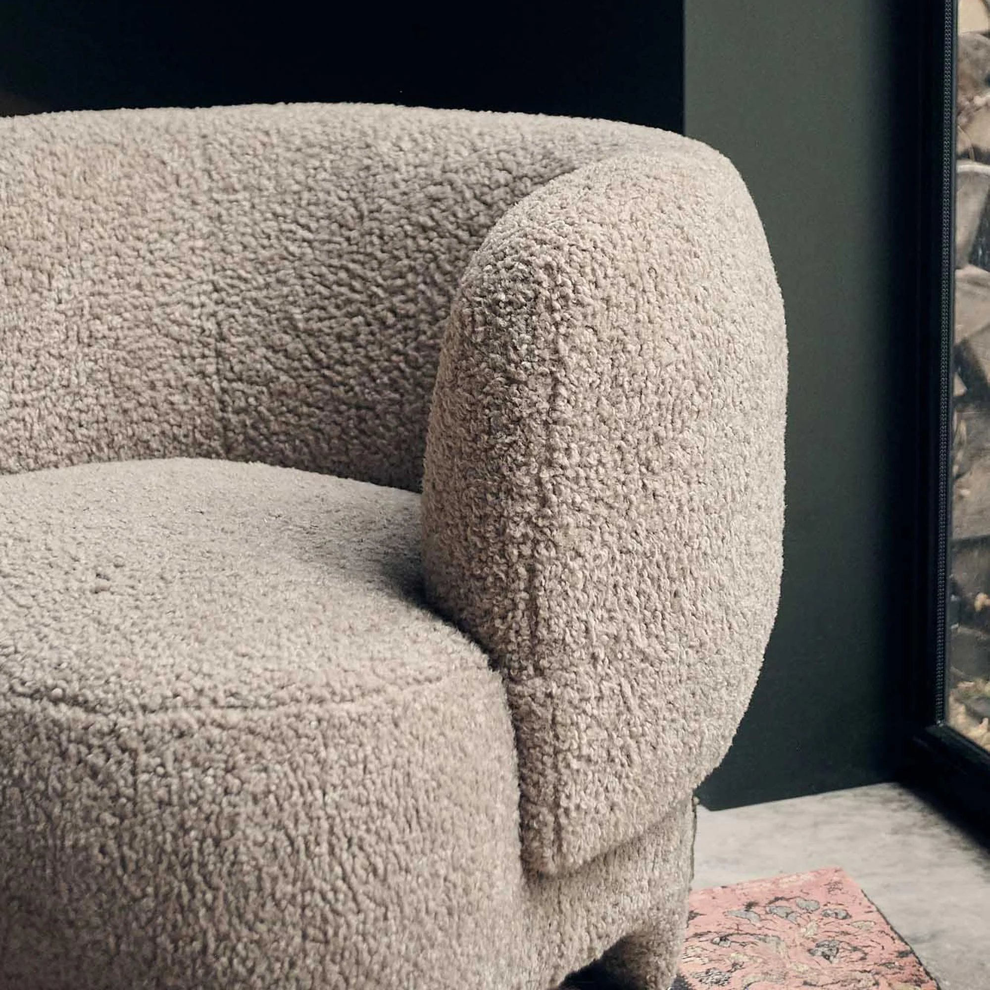 Nadia Curved Armchair, Taupe - Image 3