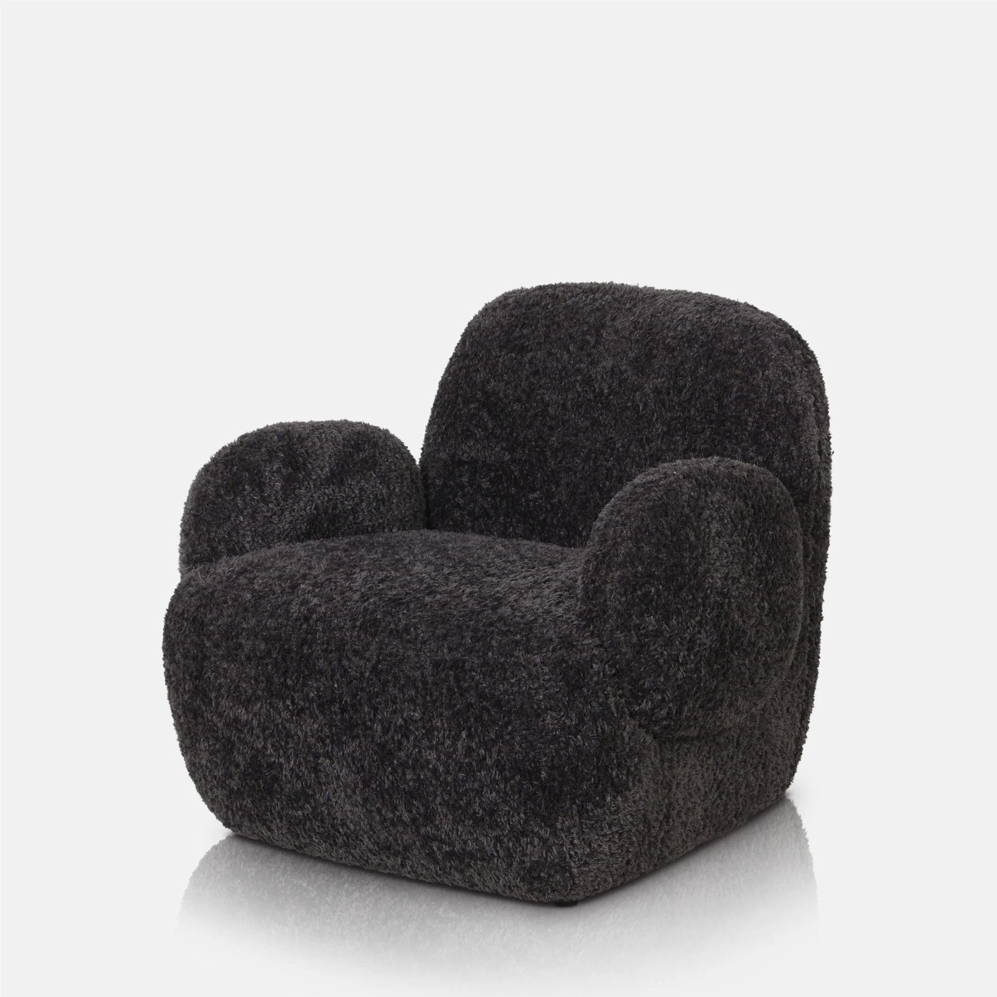Natasha Faux Shearling Armchair, Charcoal - Image 4