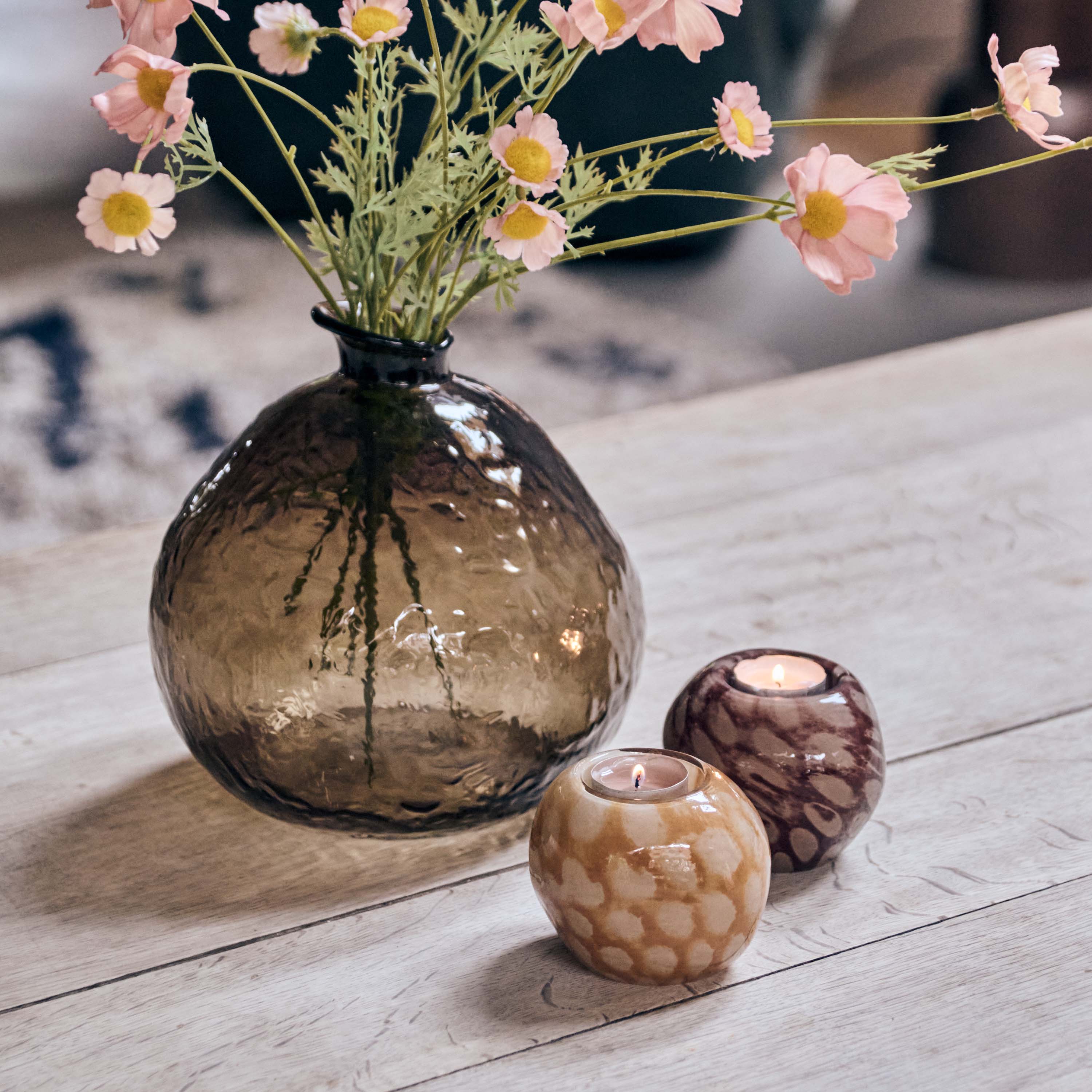 Nila Glass Candle Holder - Honey - Image 6