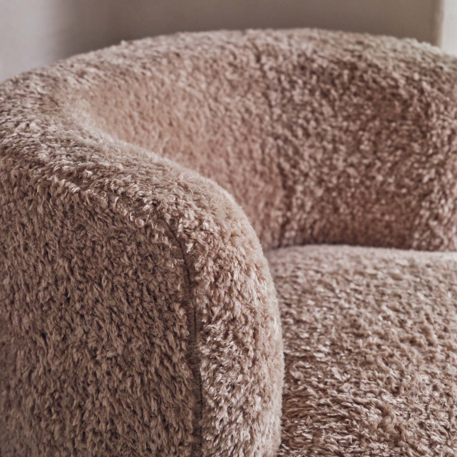 Nola Faux Shearling Armchair, Beige - Image 5