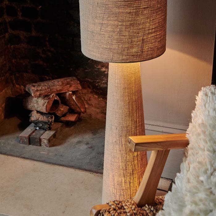 Rylan Woven Floor Lamp, Linen - Image 3