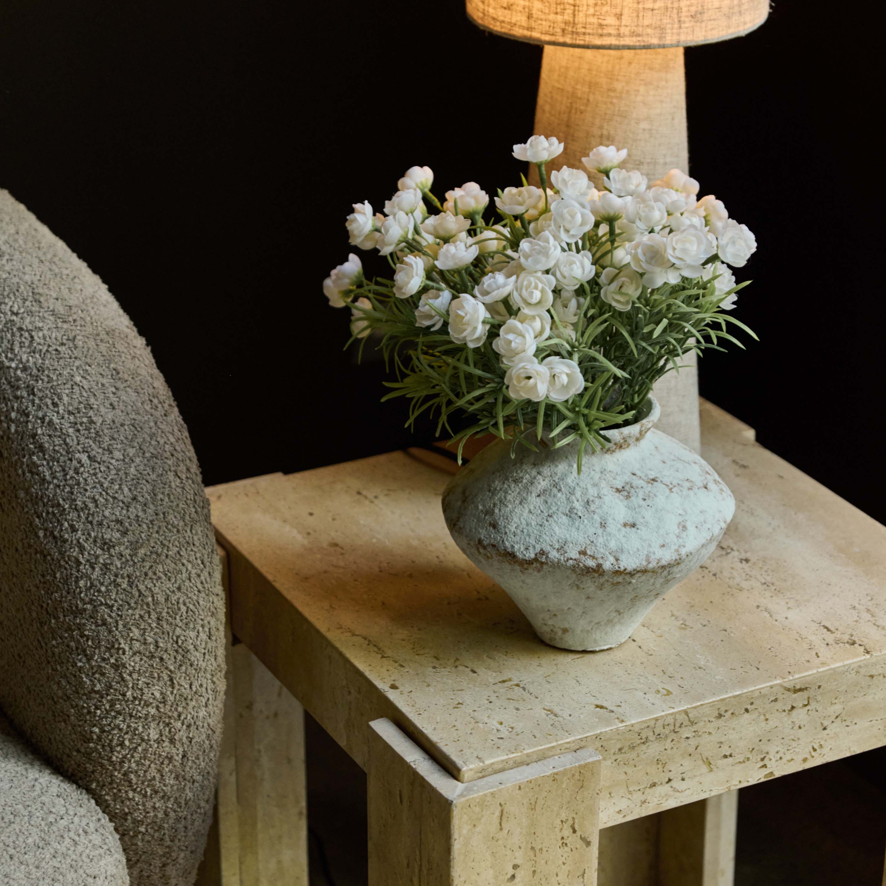 Santa Travertine Side Table - Image 2