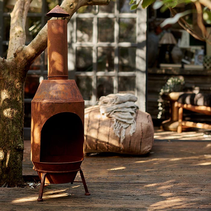 Sierra Chiminea Log Burner - Rust