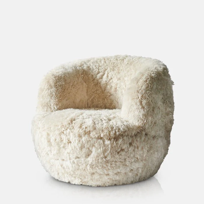 Solange Sheepskin Swivel Armchair - Honey - Image 4
