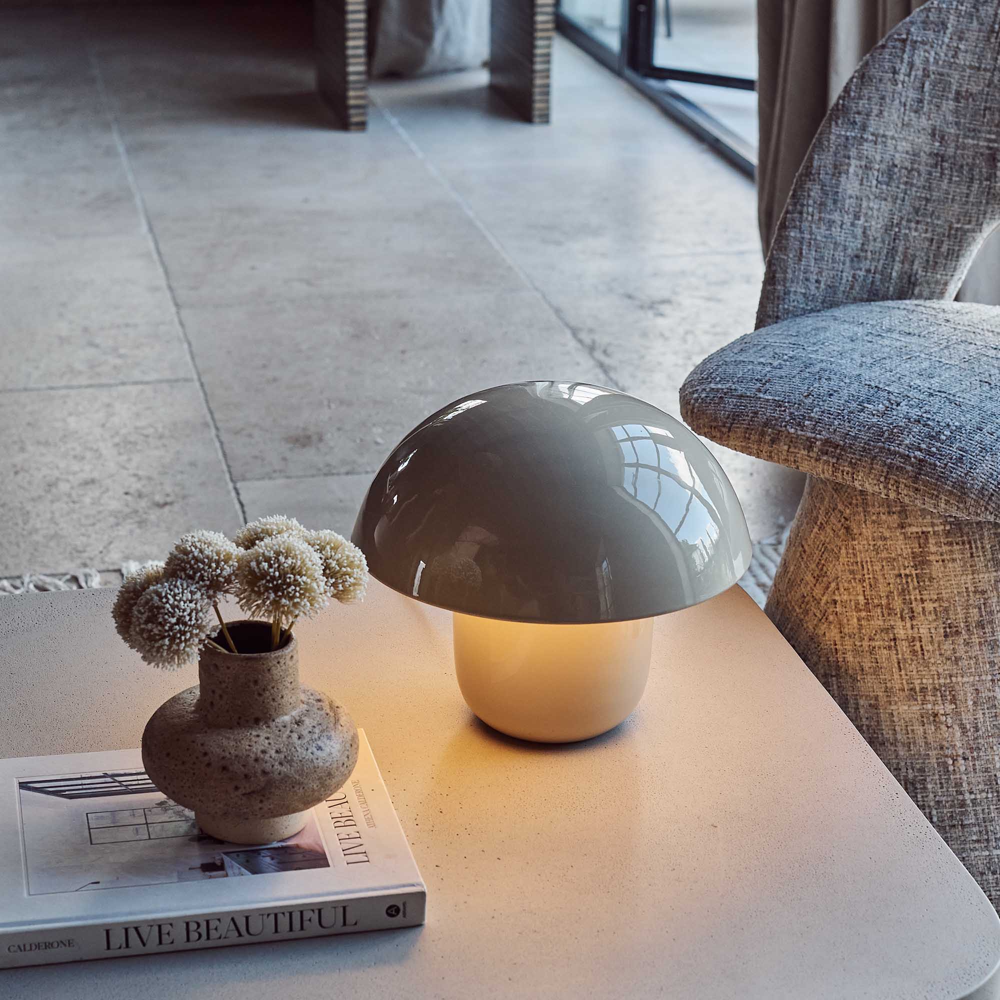 Sputnik Metal Table Lamp, Oat - Image 2