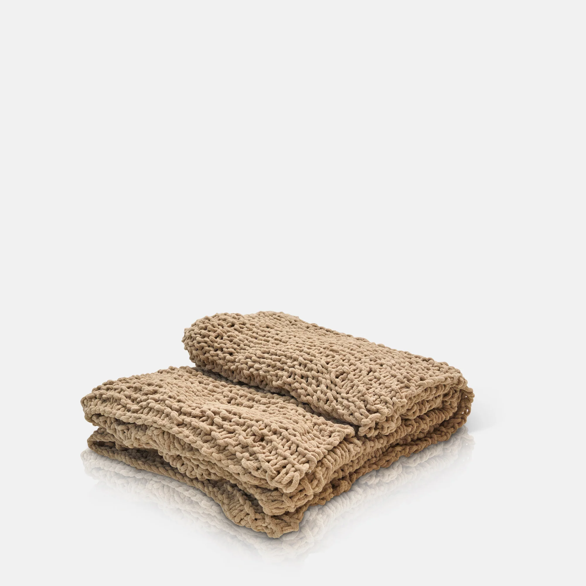 Thornton Knitted Throw, Taupe - Image 4