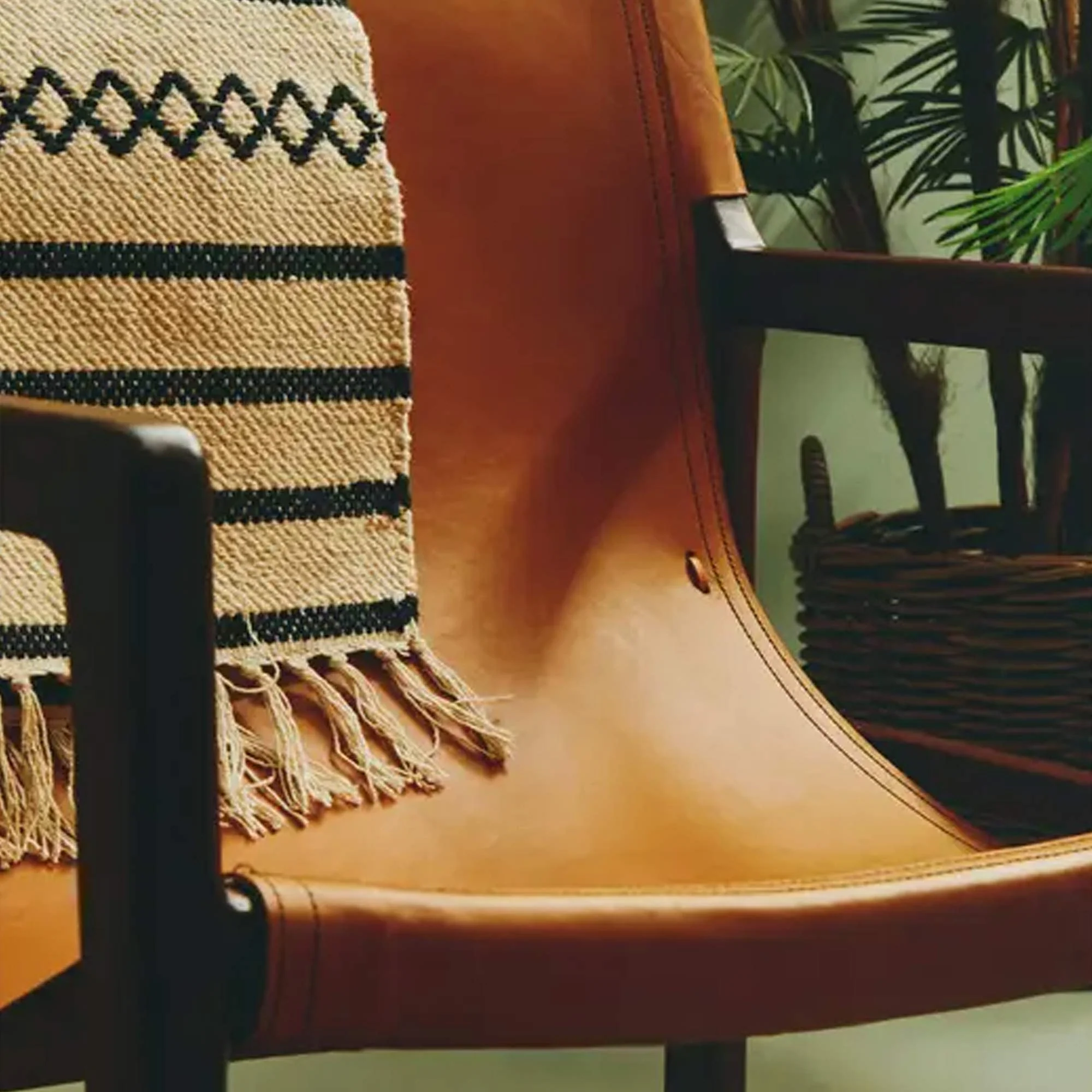 Tobin Leather Sling Chair - Image 3