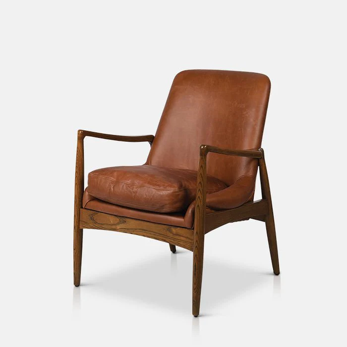 Truman Brown Leather Armchair - Image 4