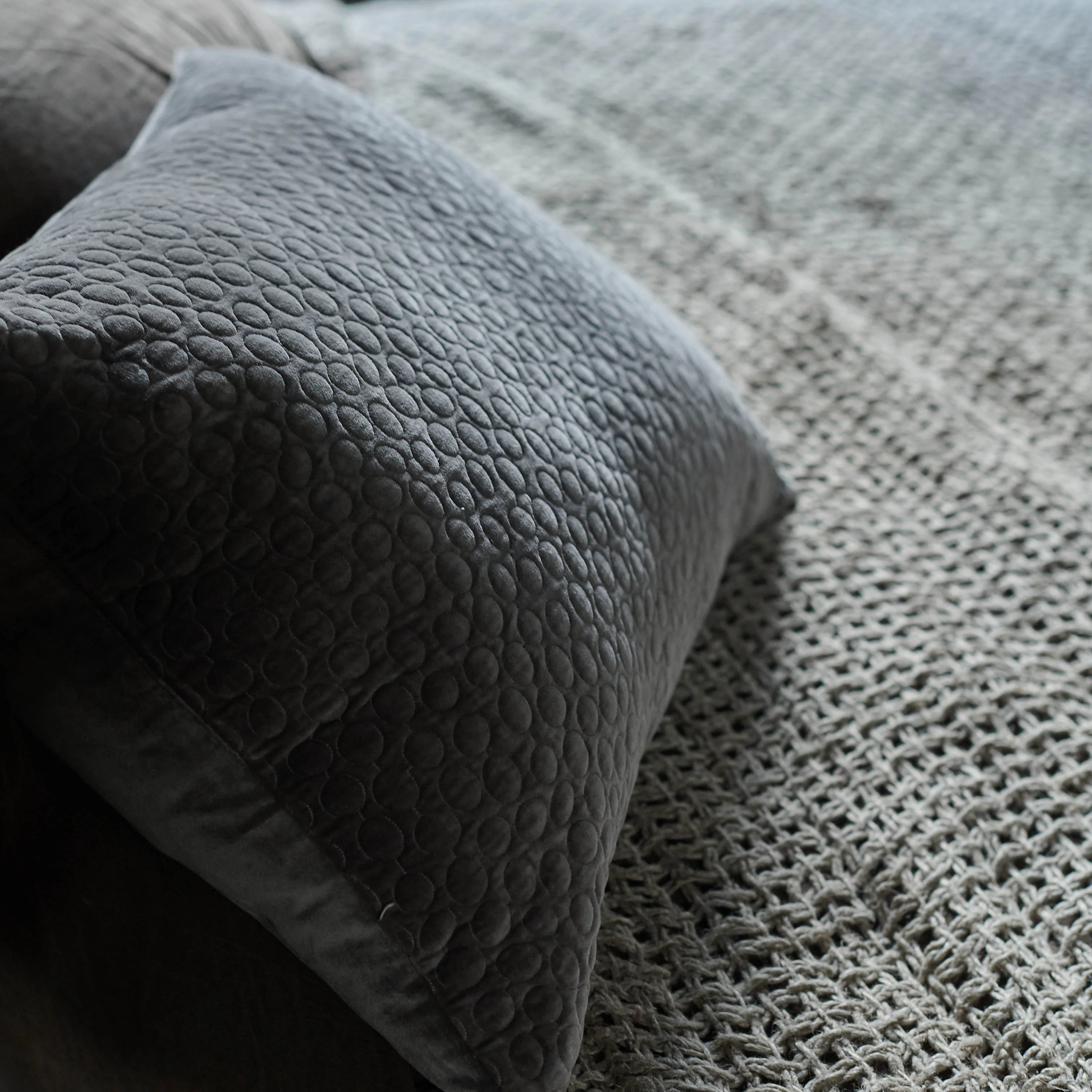 Wilson Grey Velvet Cushion - Image 5